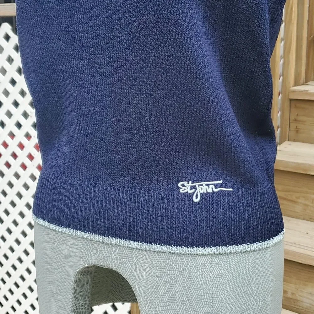St. John Sport | Embroidered Knit Sweater Vest